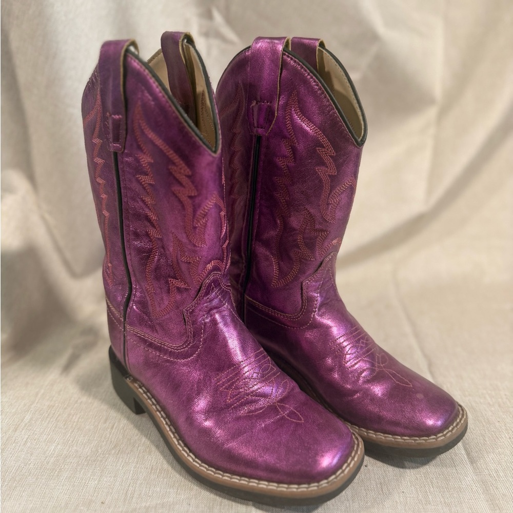 Old West Metallic Purple Western Cowboy Boots